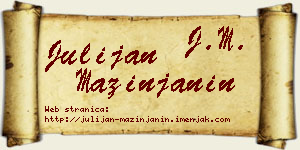 Julijan Mazinjanin vizit kartica